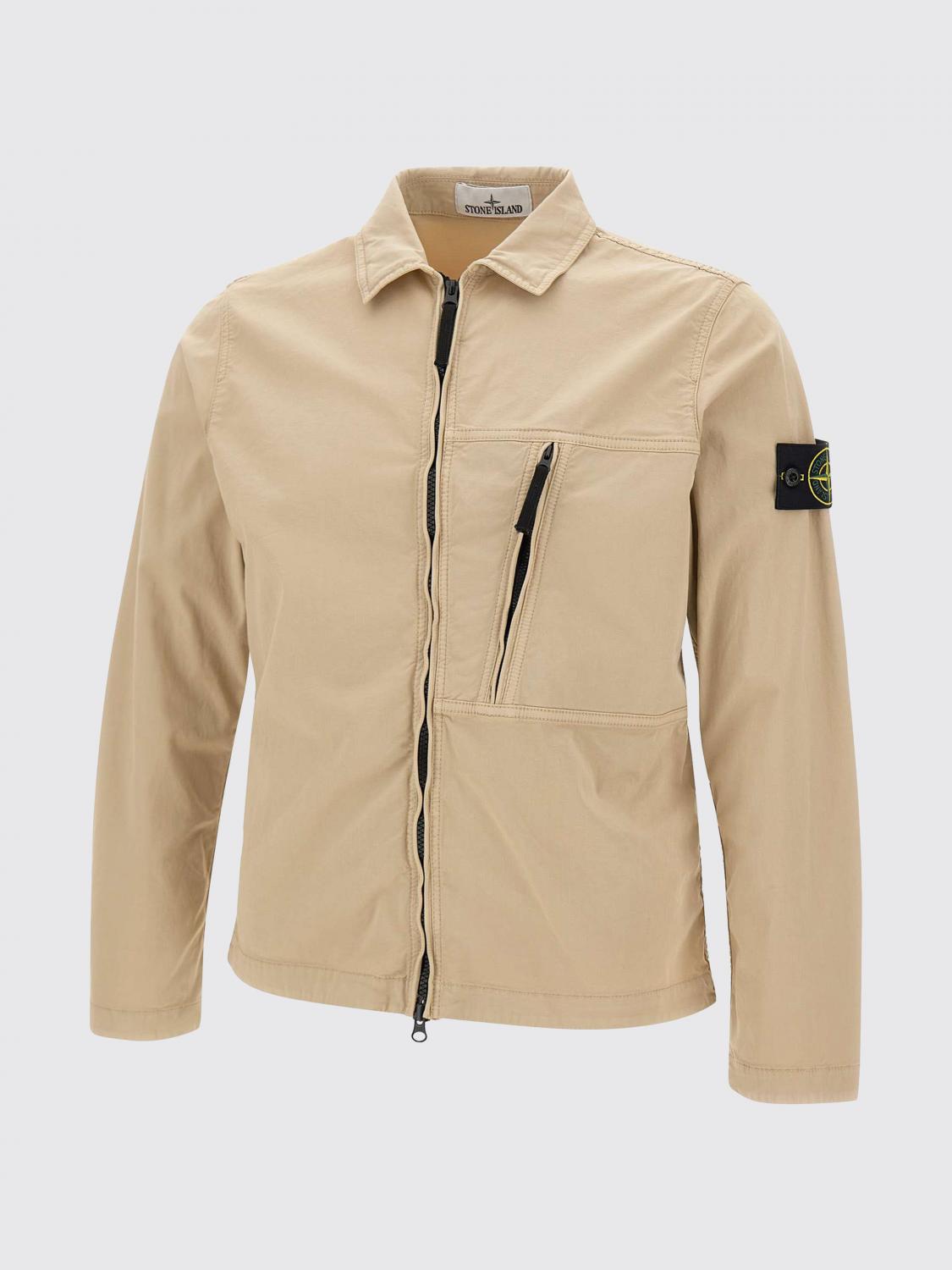 STONE ISLAND 衬衫: 衬衫 男士 Stone Island, 米色 - Img 2