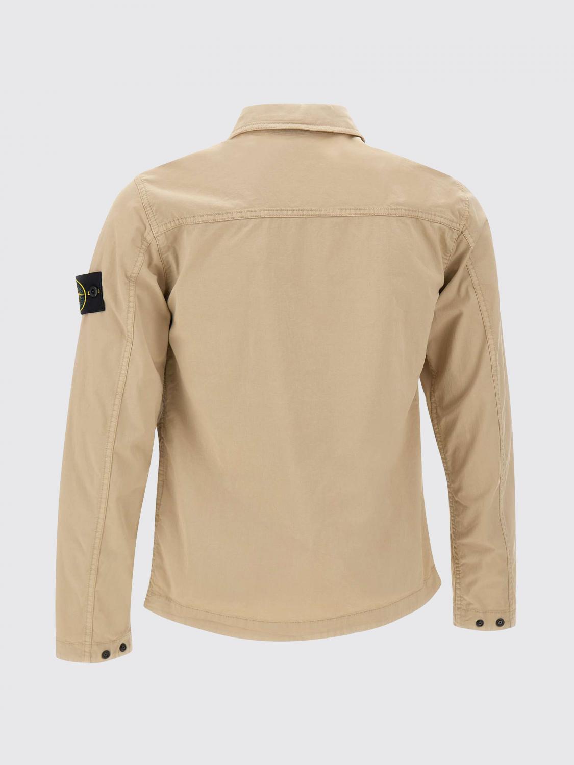 STONE ISLAND 衬衫: 衬衫 男士 Stone Island, 米色 - Img 3