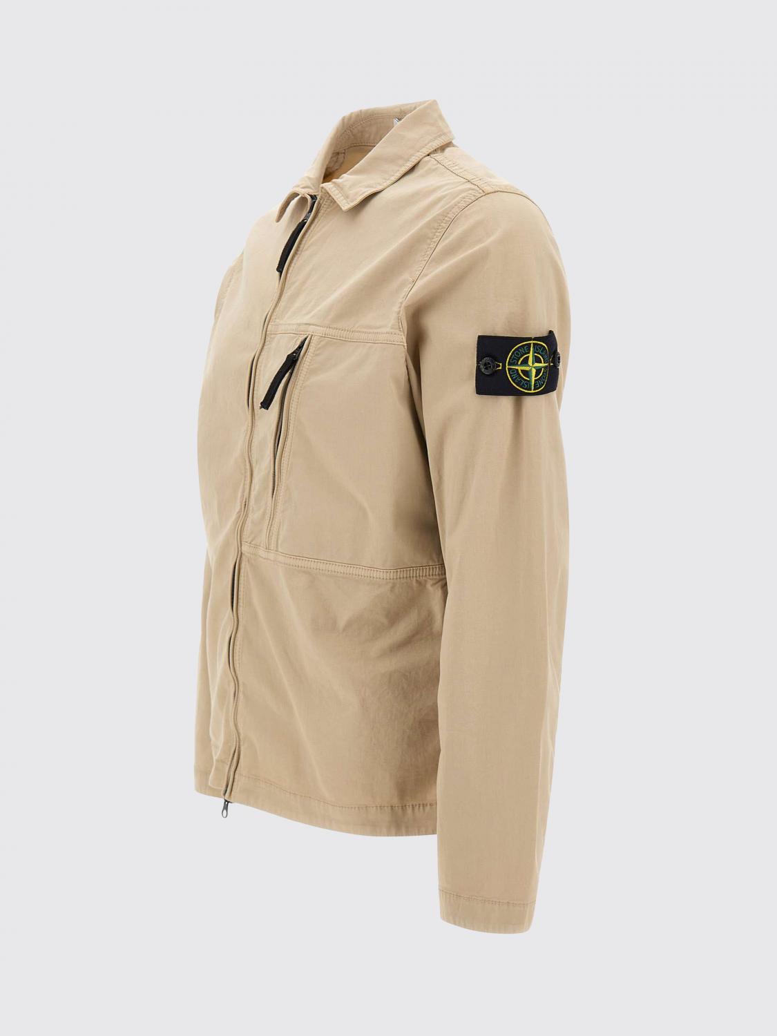 STONE ISLAND 衬衫: 衬衫 男士 Stone Island, 米色 - Img 4