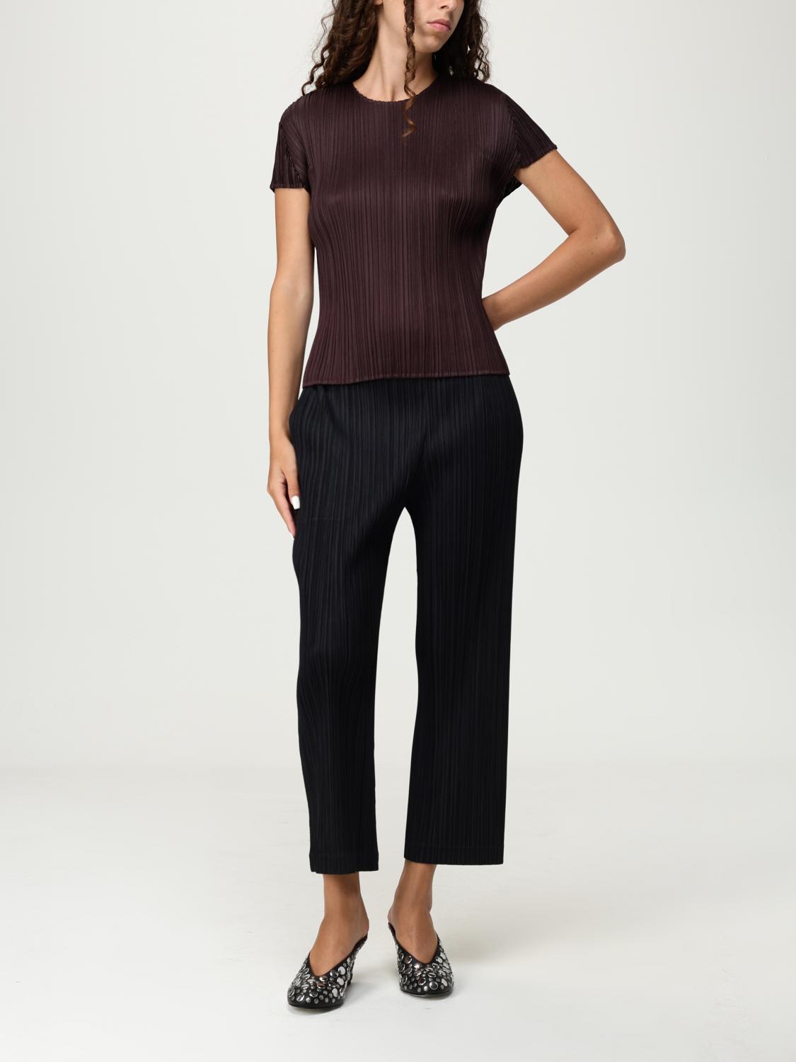 PLEATS PLEASE ISSEY MIYAKE：パンツ レディース - ブラック