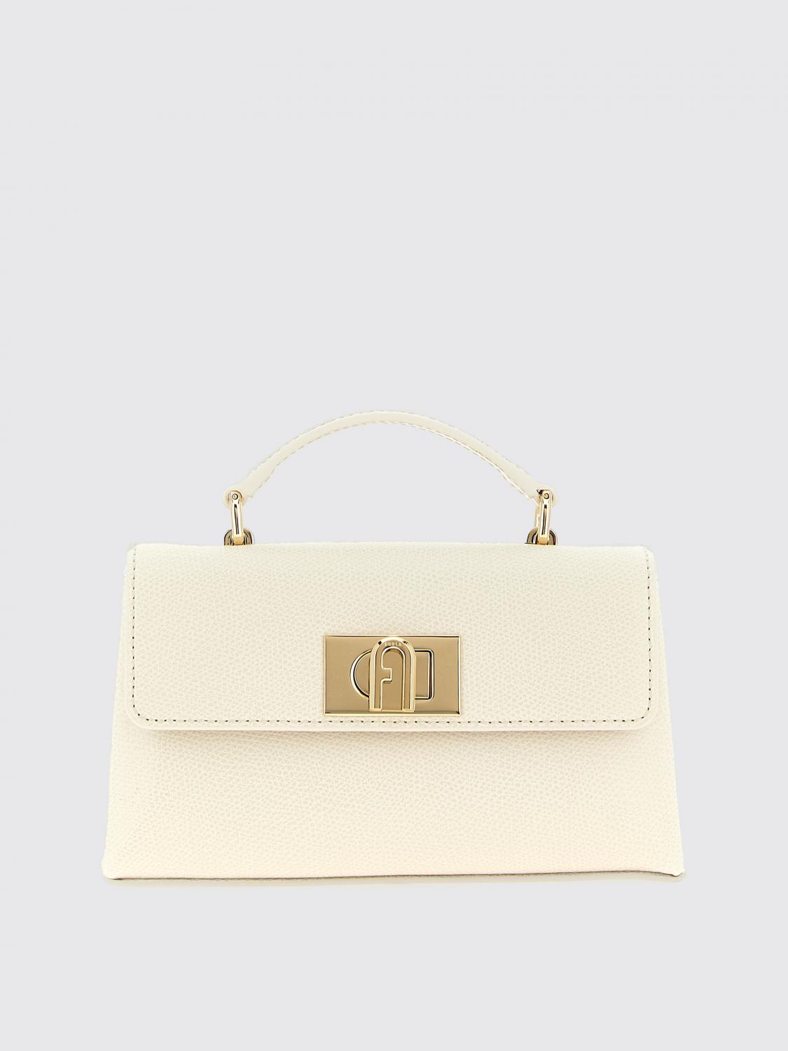 FURLA BORSA MINI: Borsa 1927 Mini Furla in pelle a grana , Bianco - Img 1