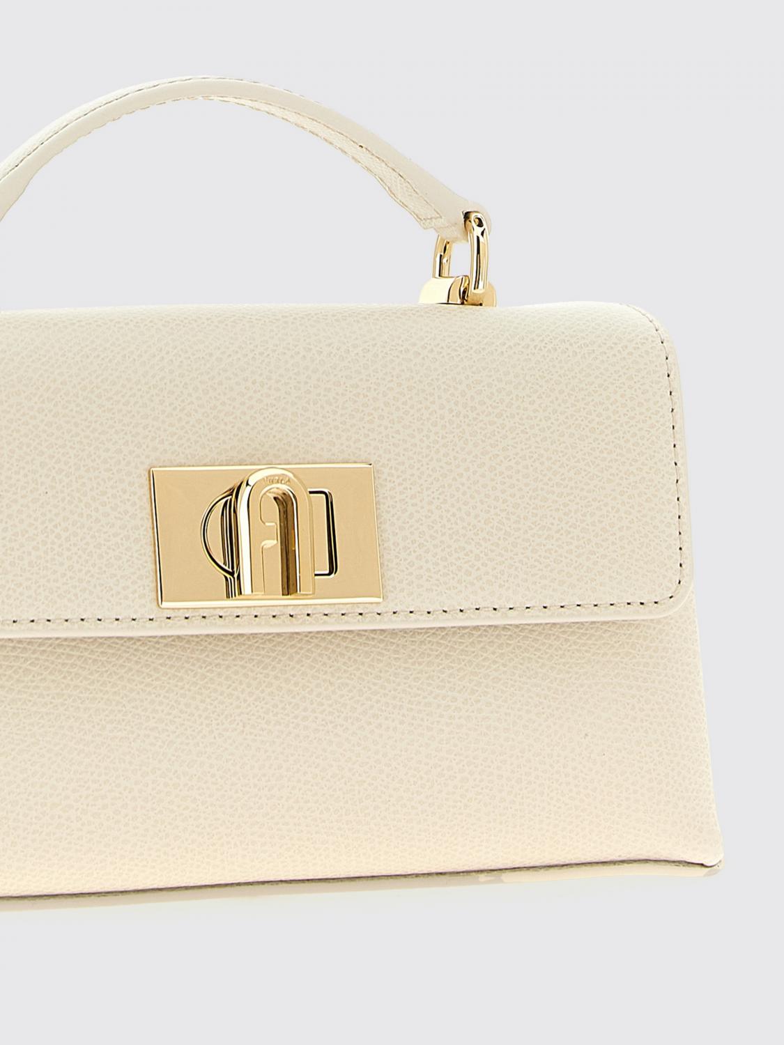 FURLA BORSA MINI: Borsa 1927 Mini Furla in pelle a grana , Bianco - Img 3