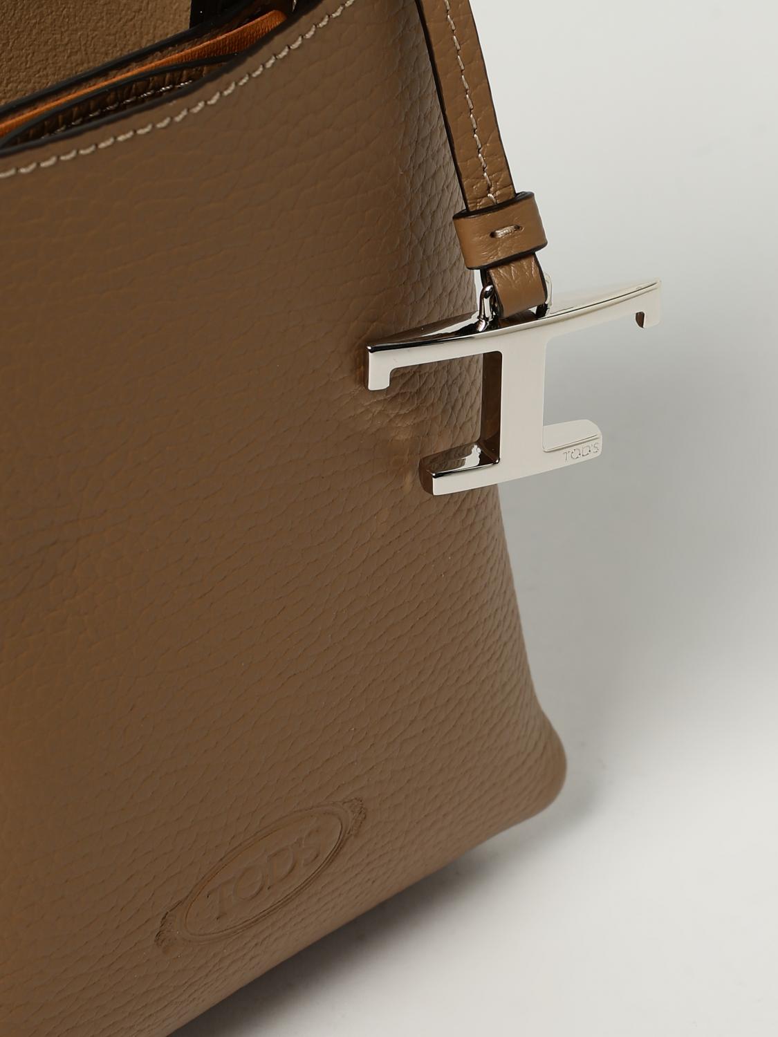 TOD'S BORSA MINI: Borsa a mano in pelle di vitello a grana Tod's, Beige - Img 3