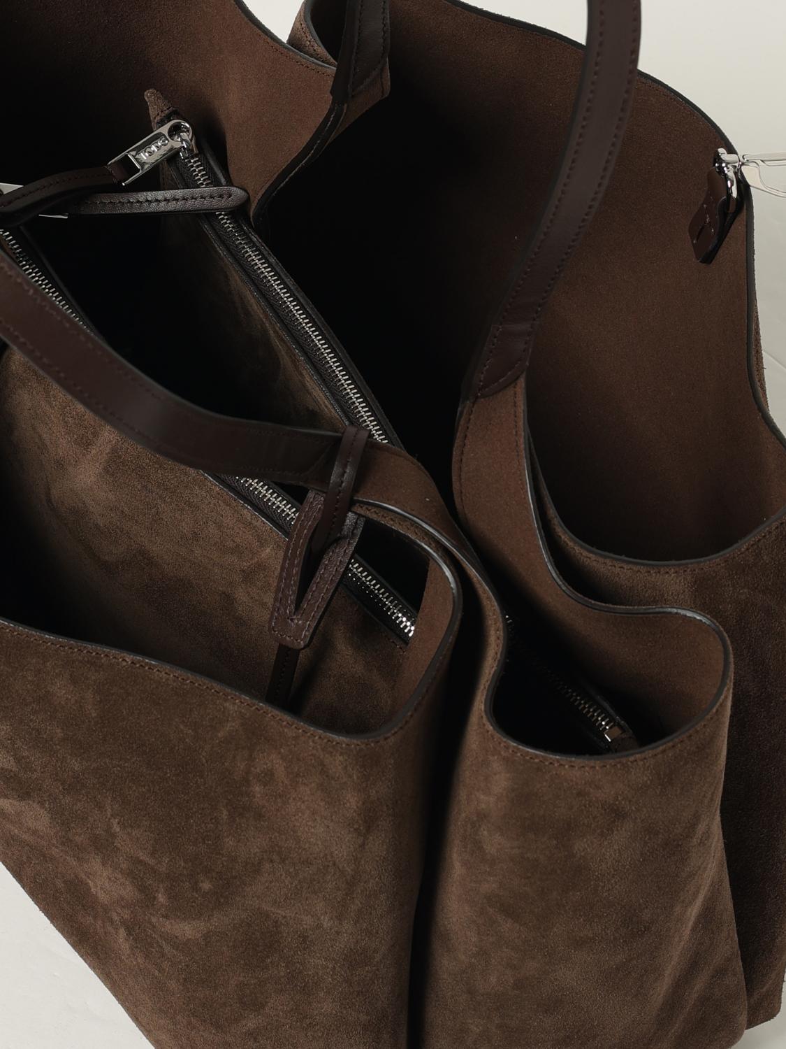 TOD'S BORSA A SPALLA: Borsa a spalla in pelle di vitello scamosciata Tod's, Marrone - Img 4