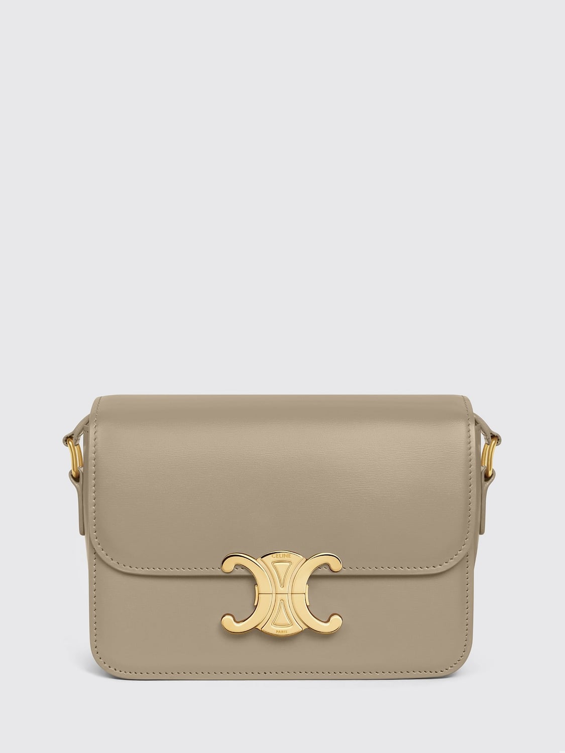 CELINE BORSA MINI: Borsa Teen Triomphe Celine in pelle, Tortora - Img 1
