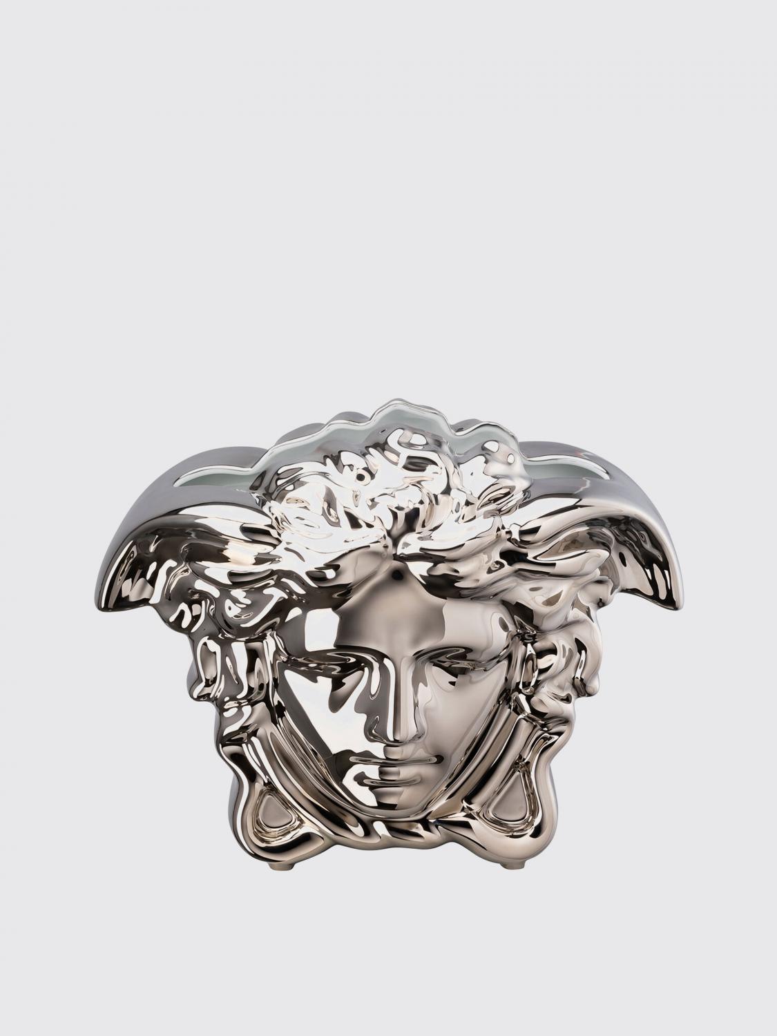 VERSACE HOME VASI: Vaso Medusa Versace Home in porcellana , Argento - Img 1