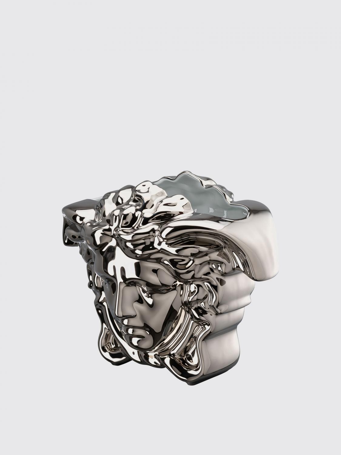VERSACE HOME VASI: Vaso Medusa Versace Home in porcellana , Argento - Img 2
