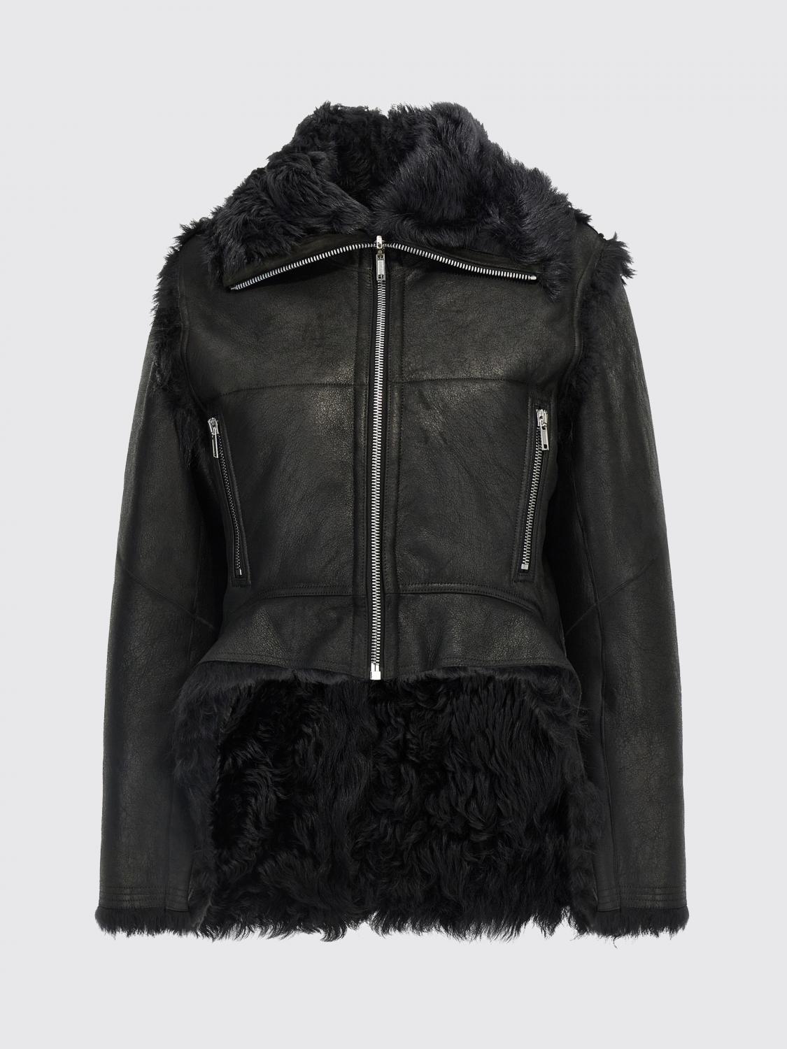 RICK OWENS ABRIGO DE PIEL: Chaqueta mujer Rick Owens, Negro - Img 1