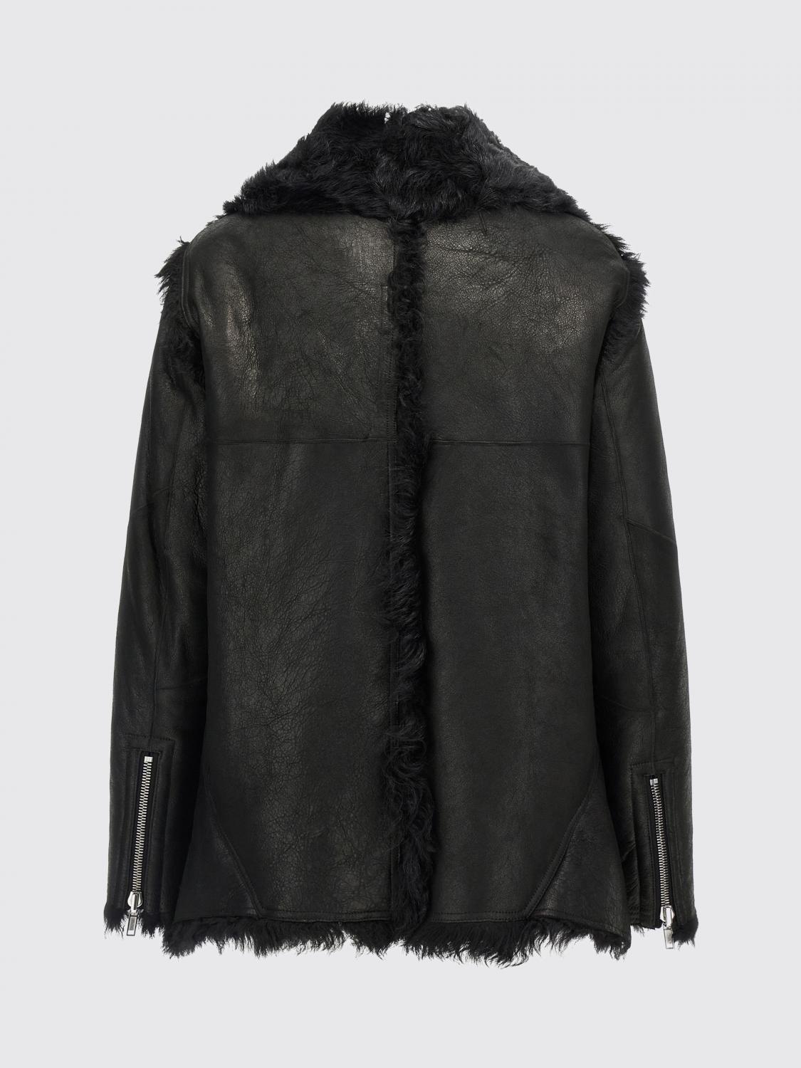 RICK OWENS ABRIGO DE PIEL: Chaqueta mujer Rick Owens, Negro - Img 2