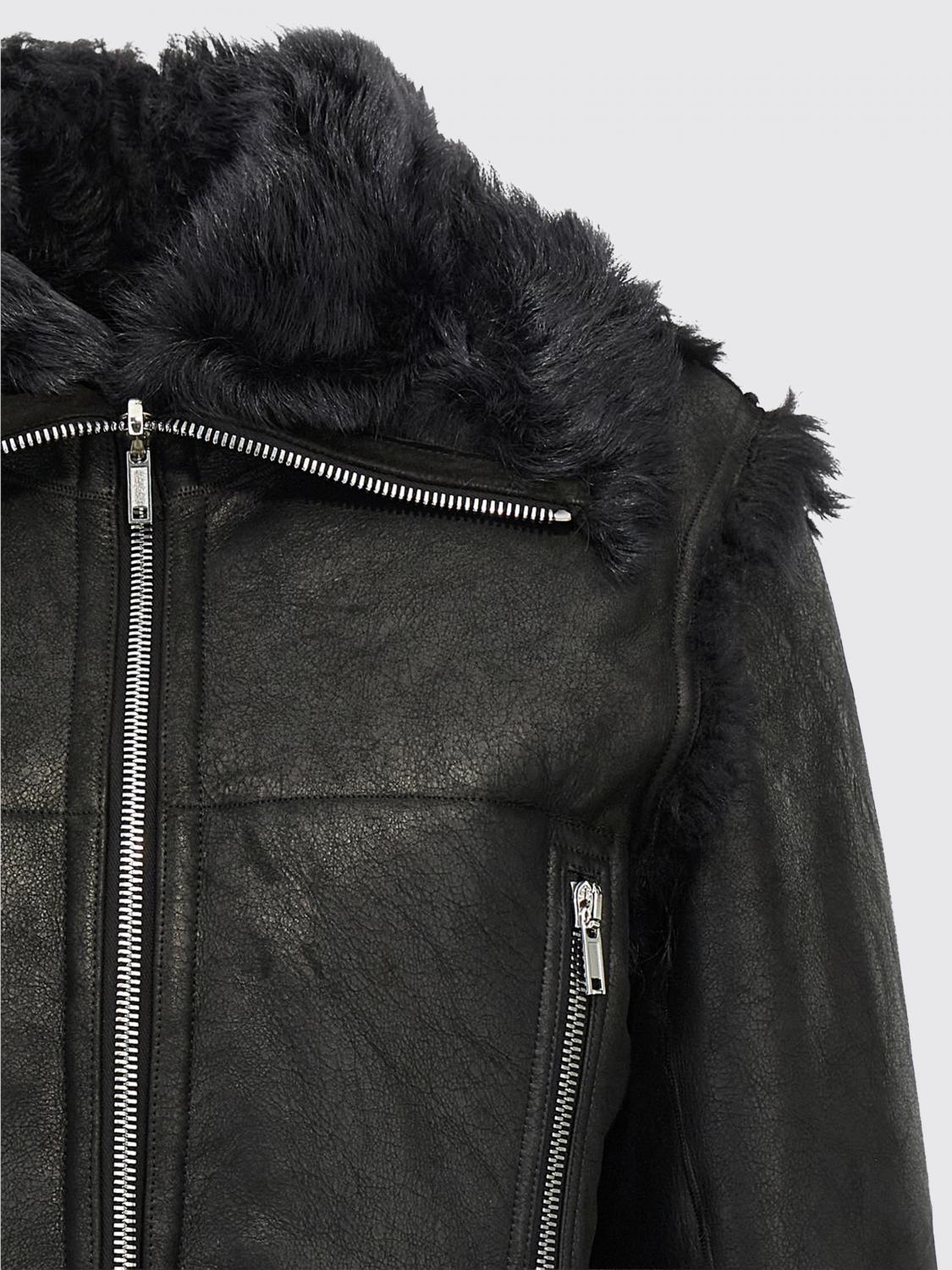 RICK OWENS ABRIGO DE PIEL: Chaqueta mujer Rick Owens, Negro - Img 3