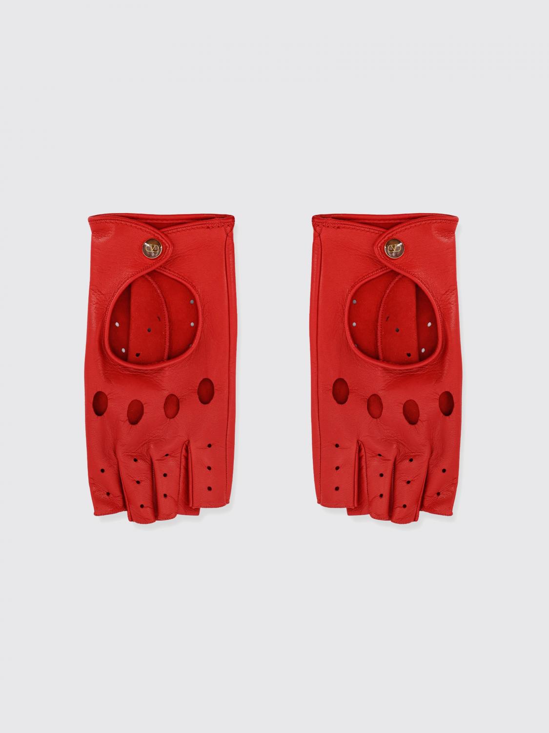VALENTINO GARAVANI GUANTI: Guanti Valentino Garavani in pelle , Rosso - Img 1
