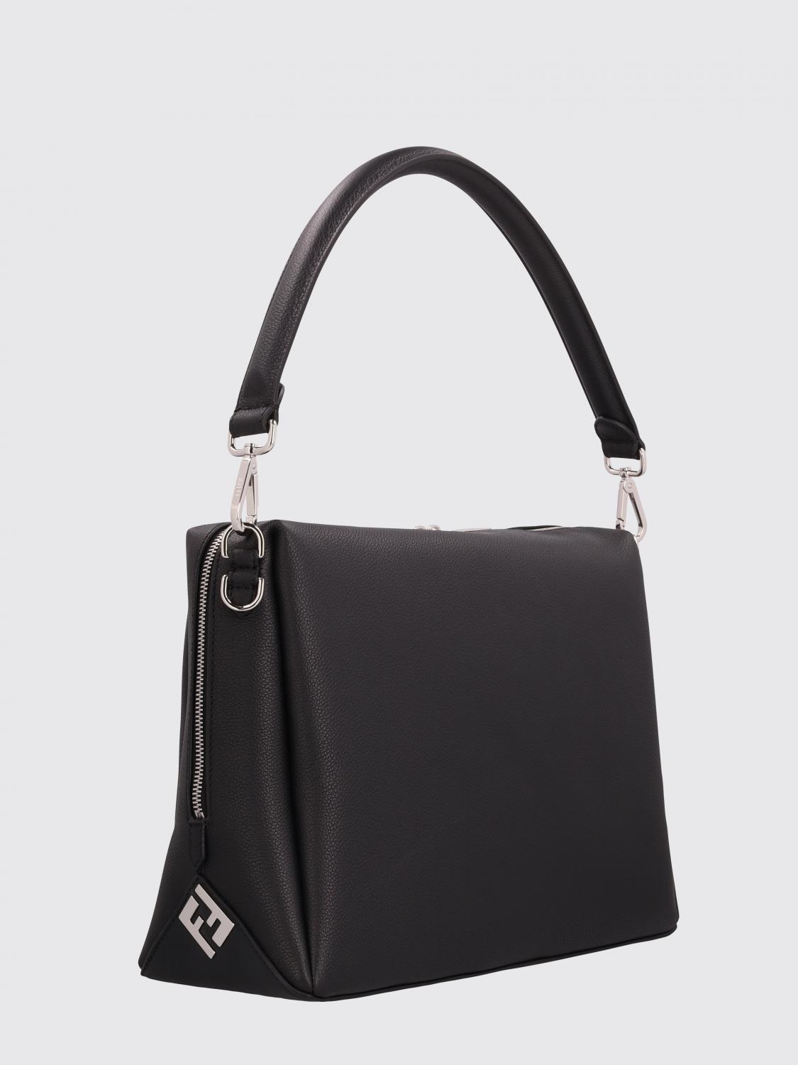 FENDI BORSA A TRACOLLA: Borsa Lui Large Fendi in pelle a grana , Nero - Img 2