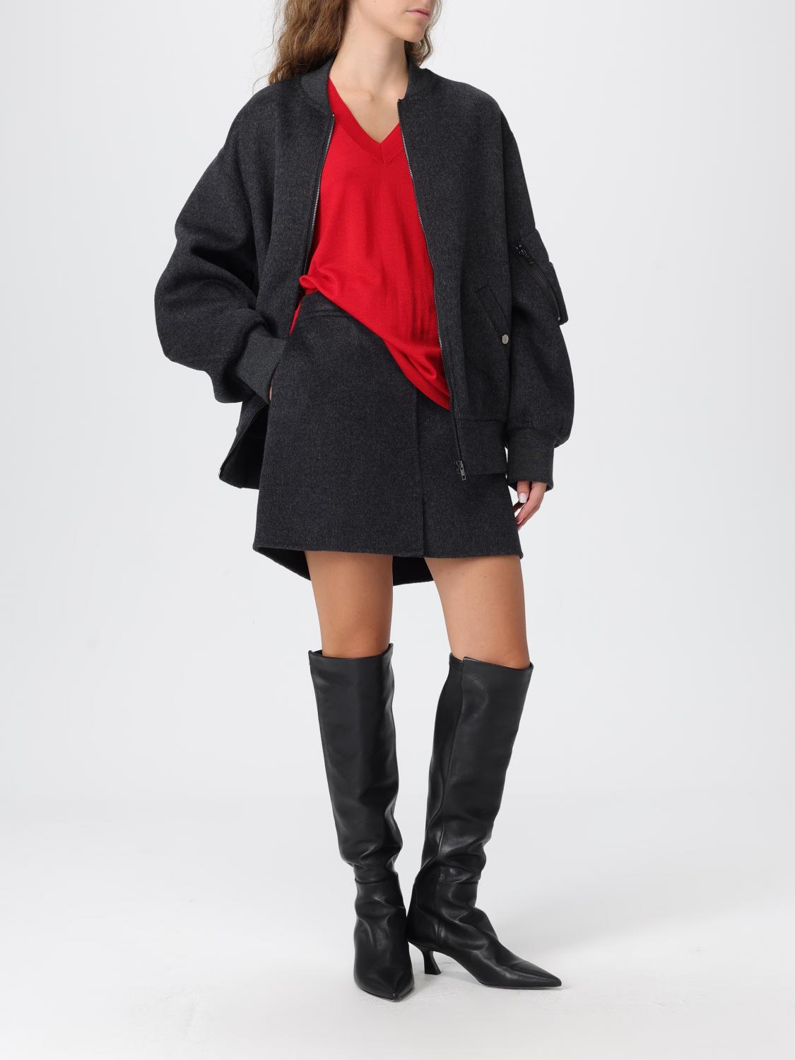 SEMICOUTURE GIACCA: Bomber Semicouture in lana , Grigio - Img 2