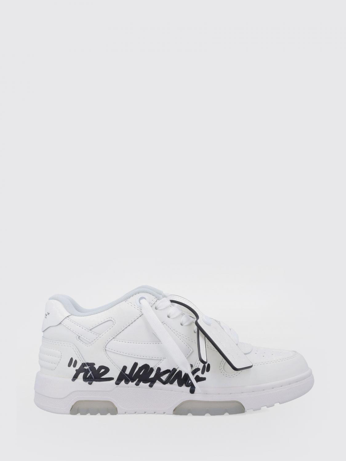 OFF-WHITE SNEAKERS: Sneakers Out Of Office For Walking Off-White in pelle, Bianco - Img 1
