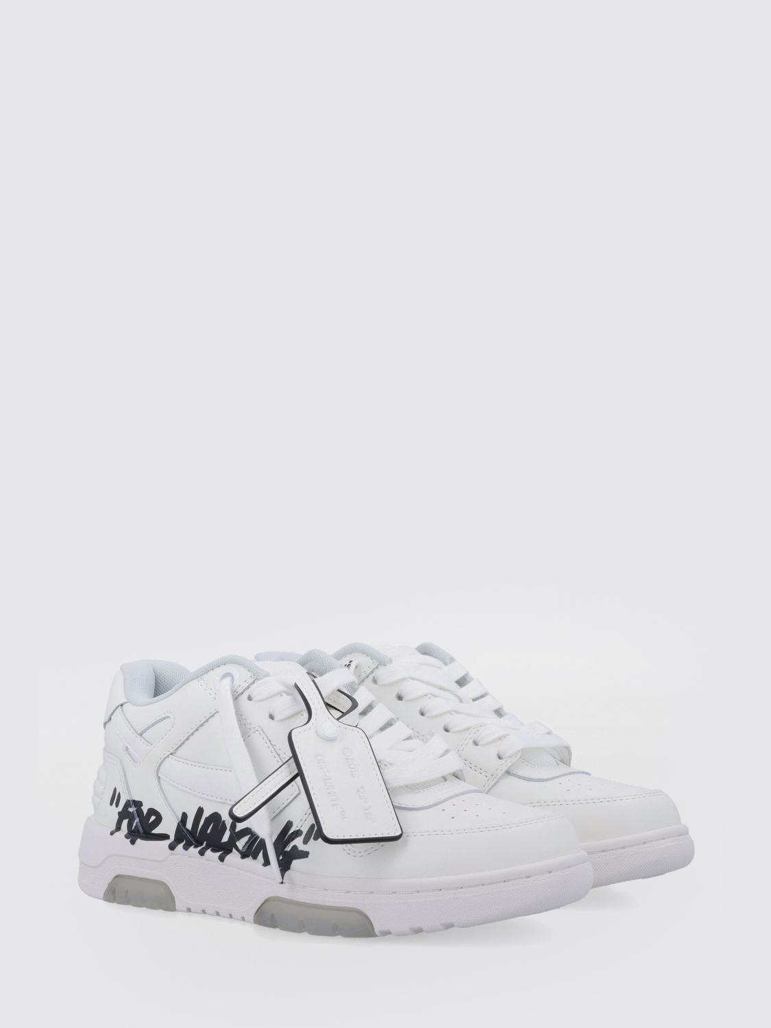 OFF-WHITE SNEAKERS: Sneakers Out Of Office For Walking Off-White in pelle, Bianco - Img 2