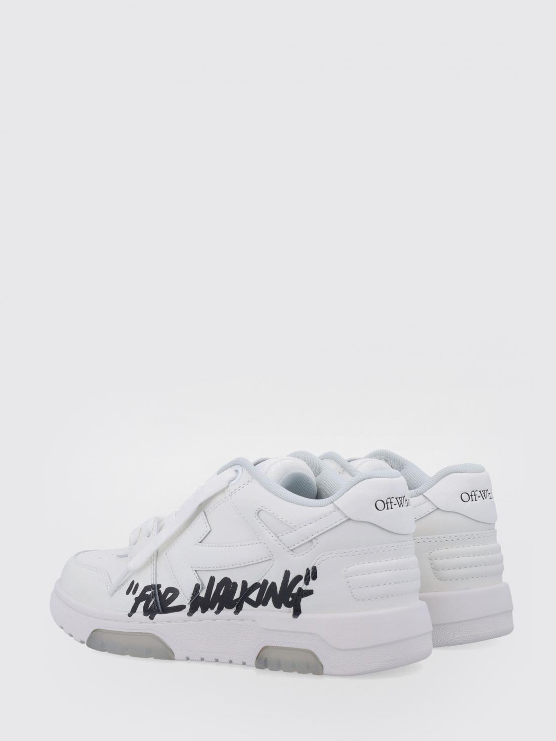OFF-WHITE SNEAKERS: Sneakers Out Of Office For Walking Off-White in pelle, Bianco - Img 4
