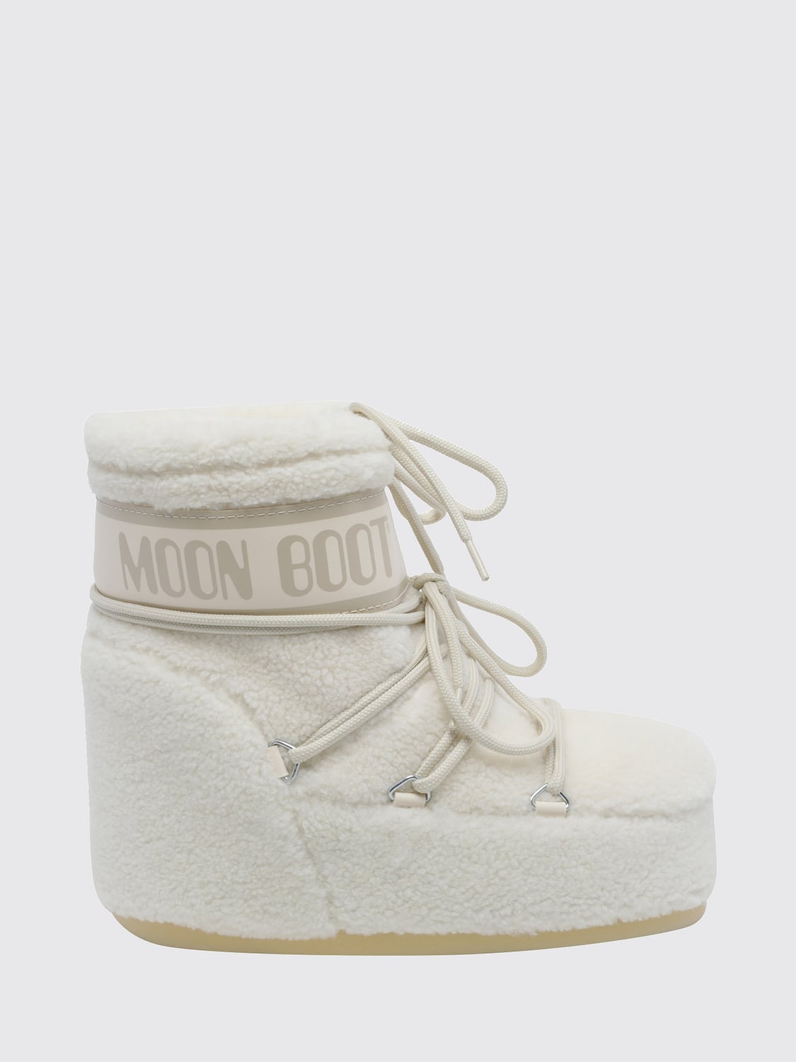 MOON BOOT BOOTS: Flat ankle boots woman Moon Boot, White - Img 1
