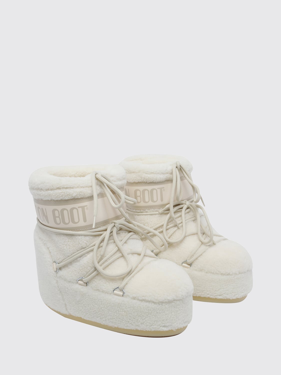 MOON BOOT BOOTS: Flat ankle boots woman Moon Boot, White - Img 2