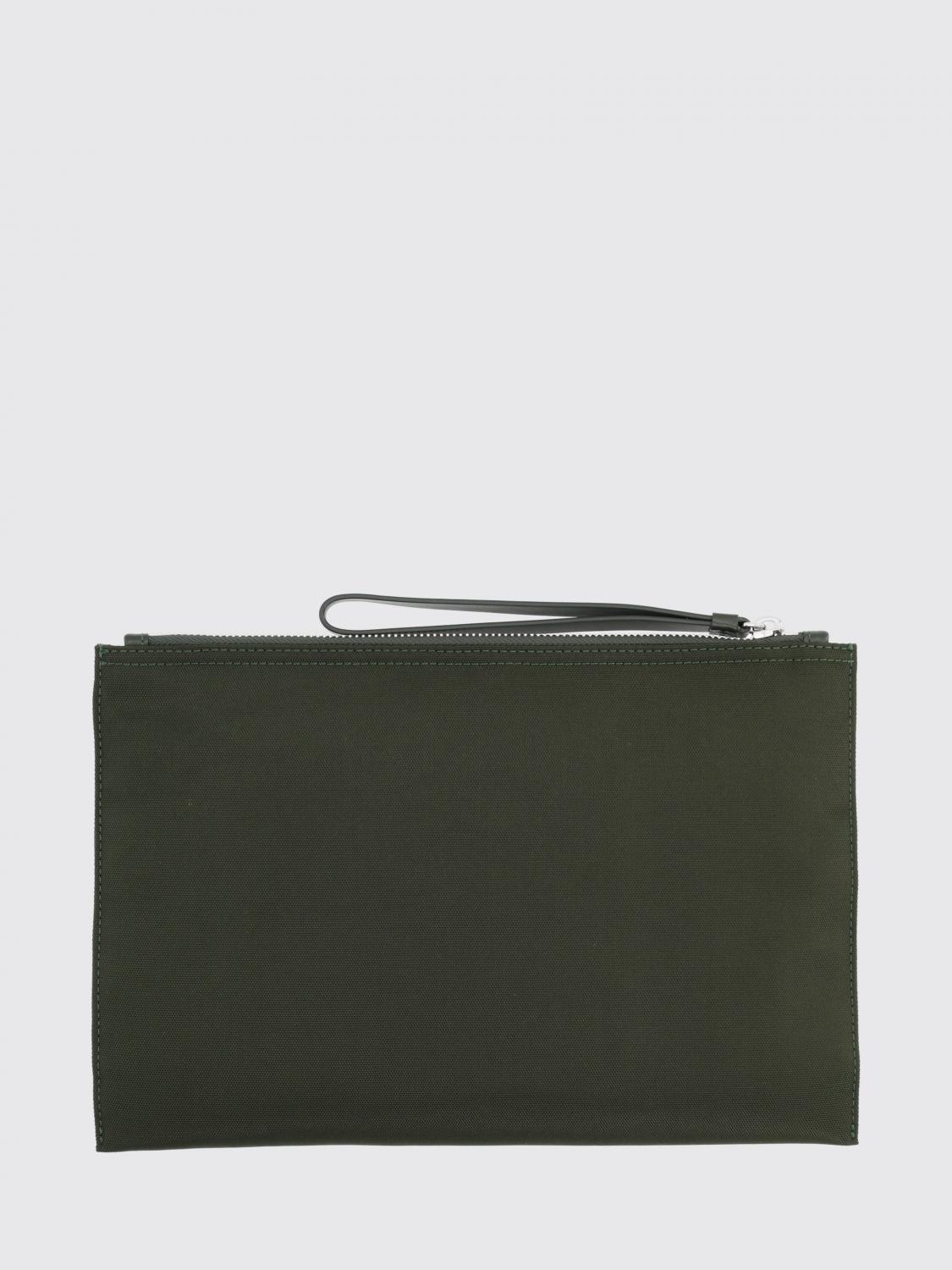 KENZO PORTADOCUMENTI: Clutch Kenzo in canvas con logo ricamato, Kaki - Img 2