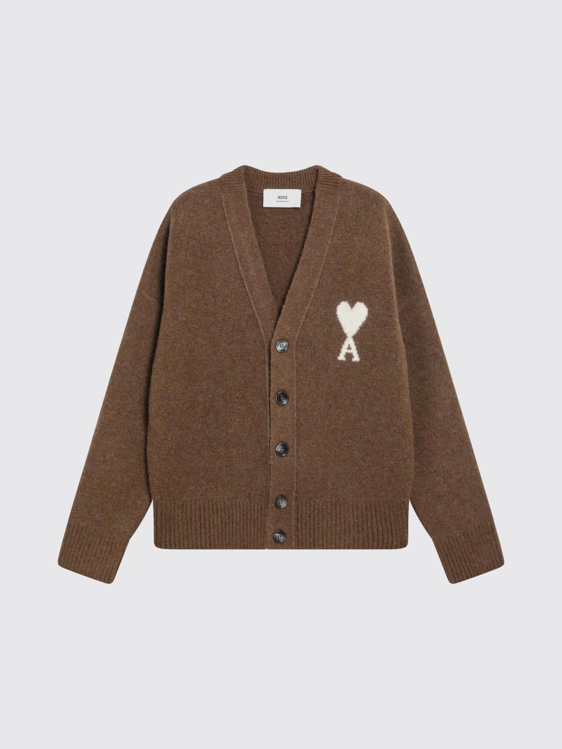 AMI PARIS PULL: Pull homme Ami Paris, Marron - Img 1