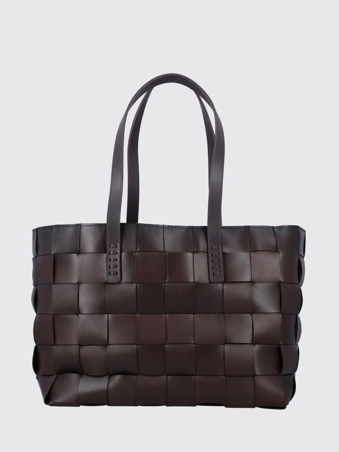 DRAGON DIFFUSION SAC CABAS: Sac cabas Japan en cuir tressé Dragon Diffusion, Marron - Img 1