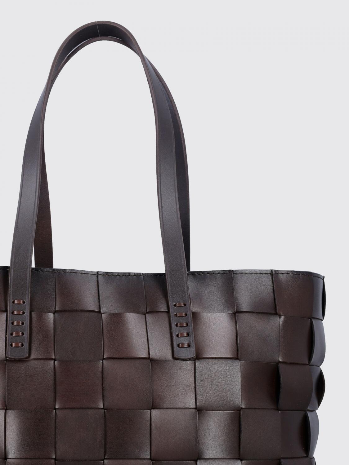DRAGON DIFFUSION SAC CABAS: Sac cabas Japan en cuir tressé Dragon Diffusion, Marron - Img 3