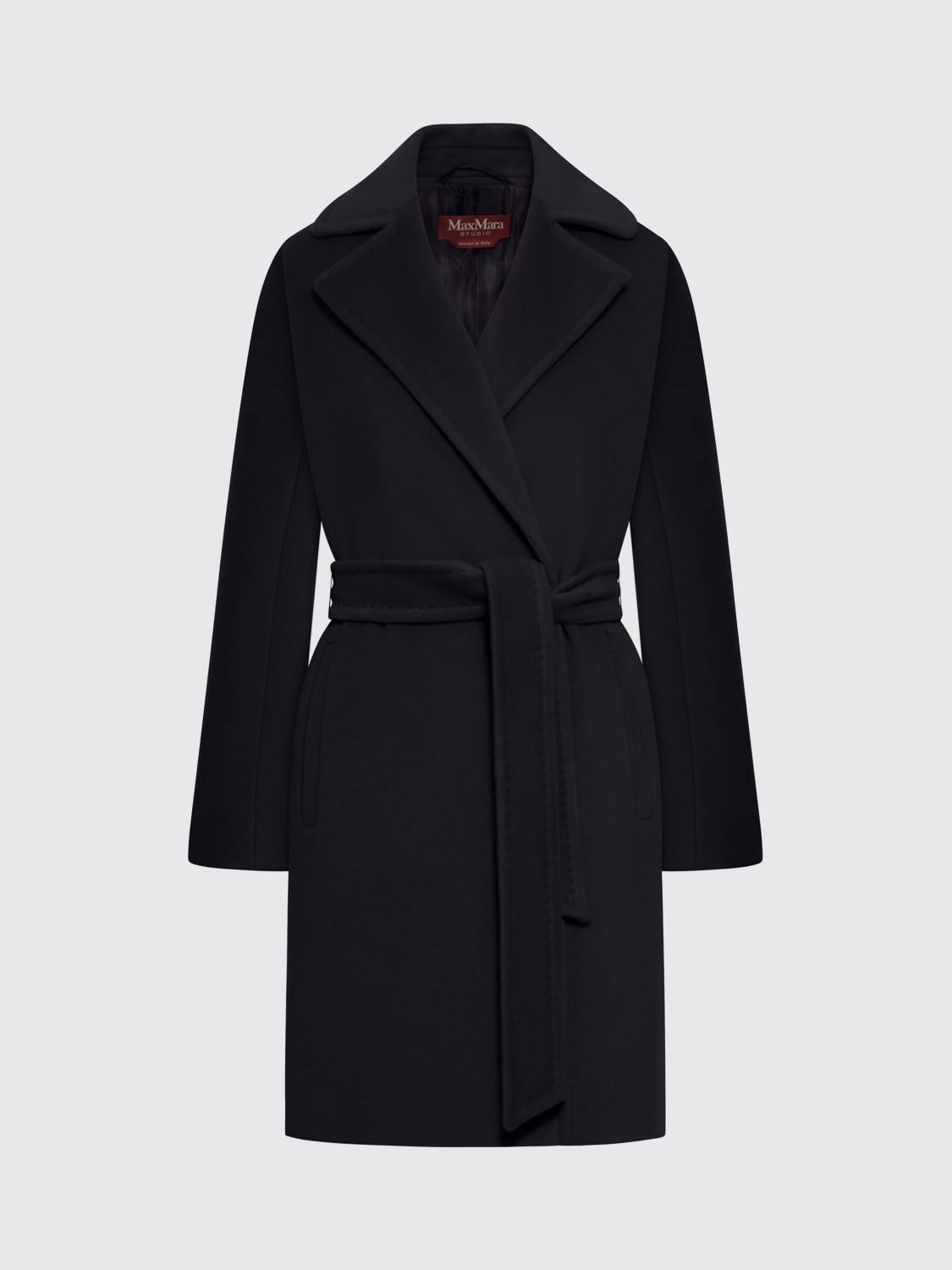 MAX MARA STUDIO CAPPOTTO: Cappotto in lana vergine Max Mara Studio, Nero - Img 4