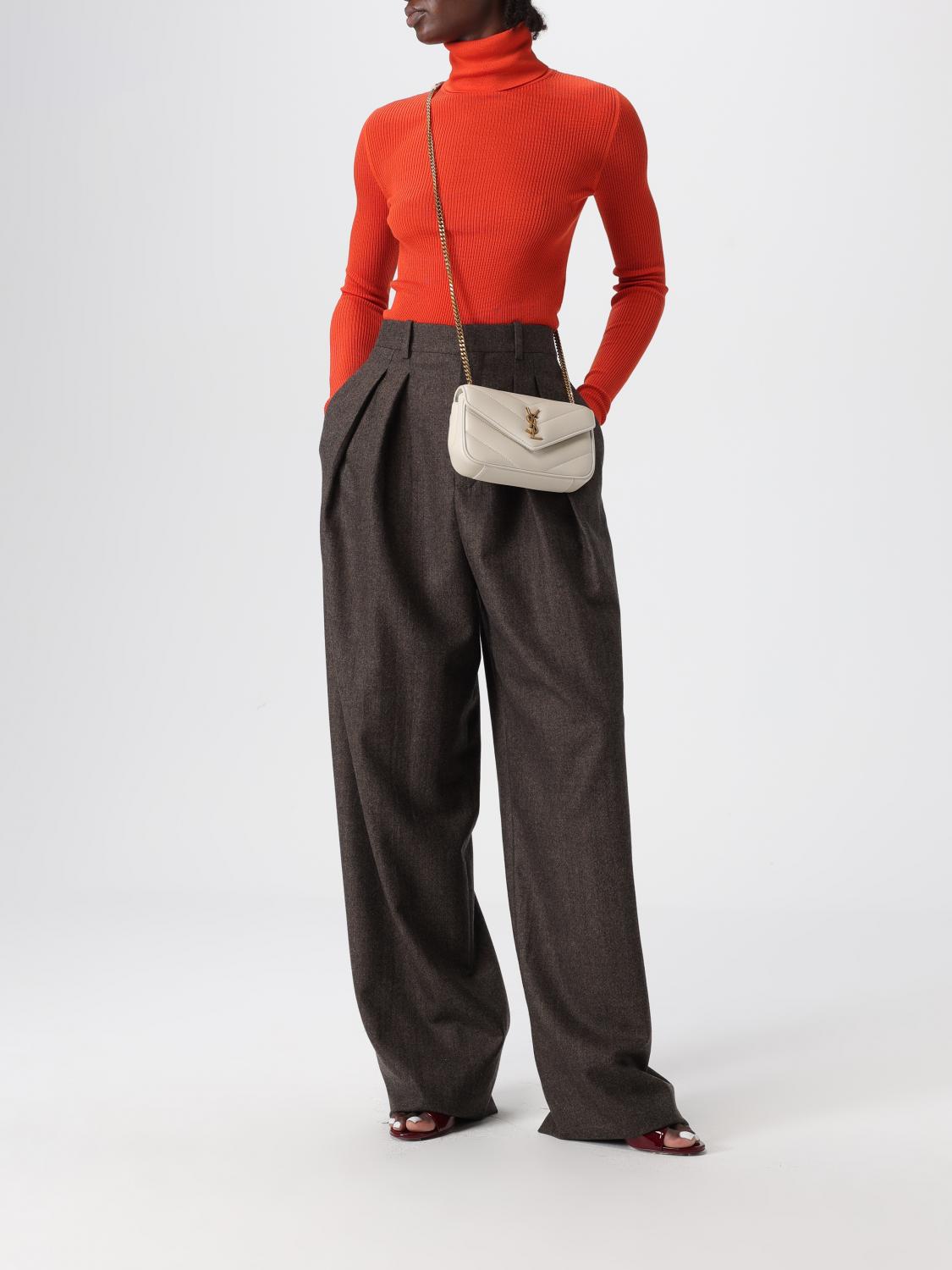 SAINT LAURENT MAGLIA: Maglia a dolcevita basic Saint Laurent, Rosso - Img 2