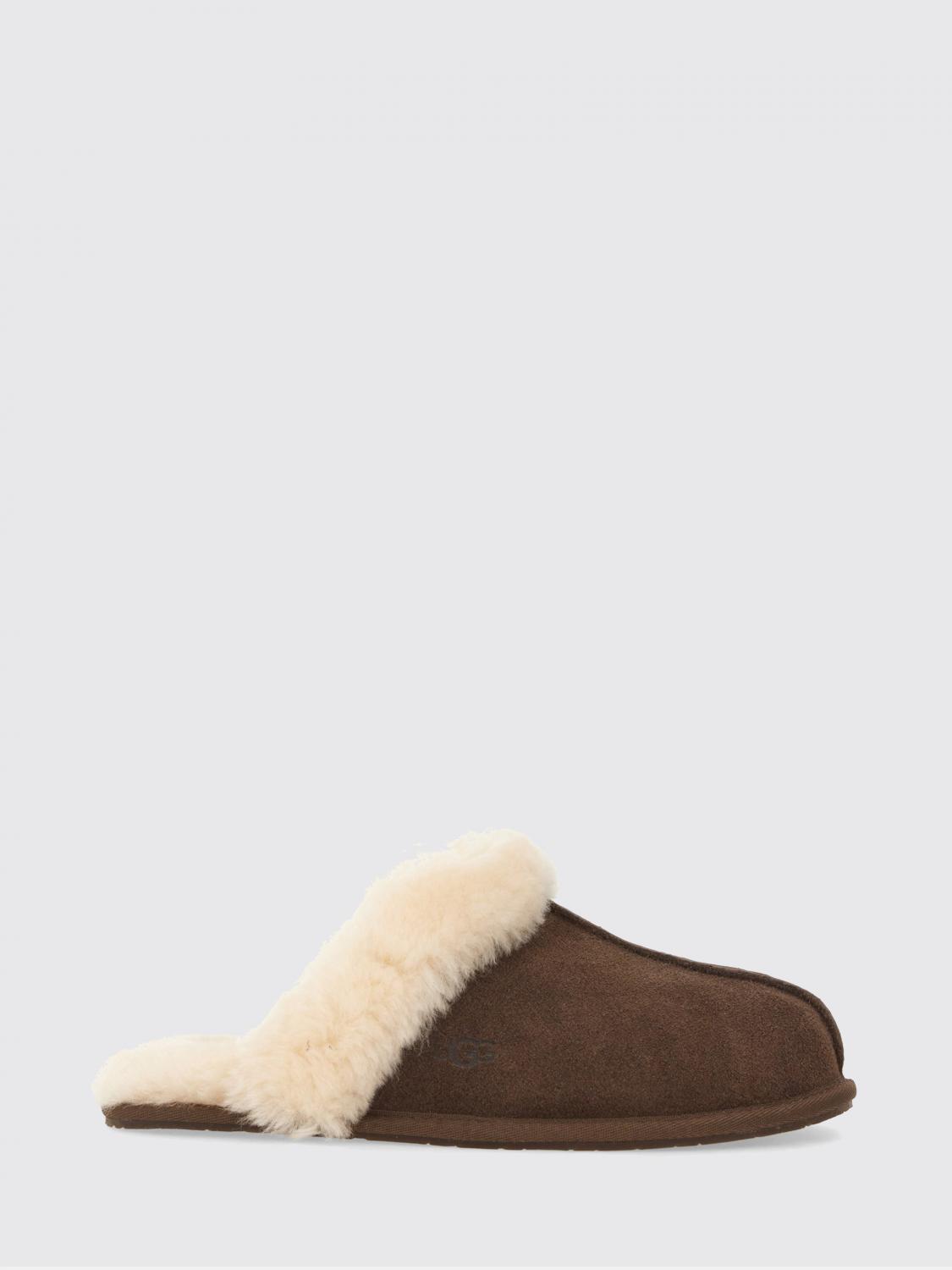 UGG ABBIGLIAMENTO DA CAMERA: Ciabatte Scuffette II UGG in camoscio e lana , Marrone - Img 1