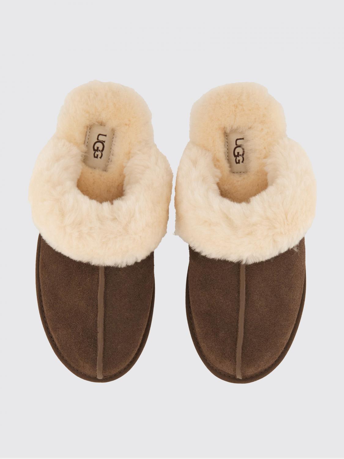 UGG ABBIGLIAMENTO DA CAMERA: Ciabatte Scuffette II UGG in camoscio e lana , Marrone - Img 4