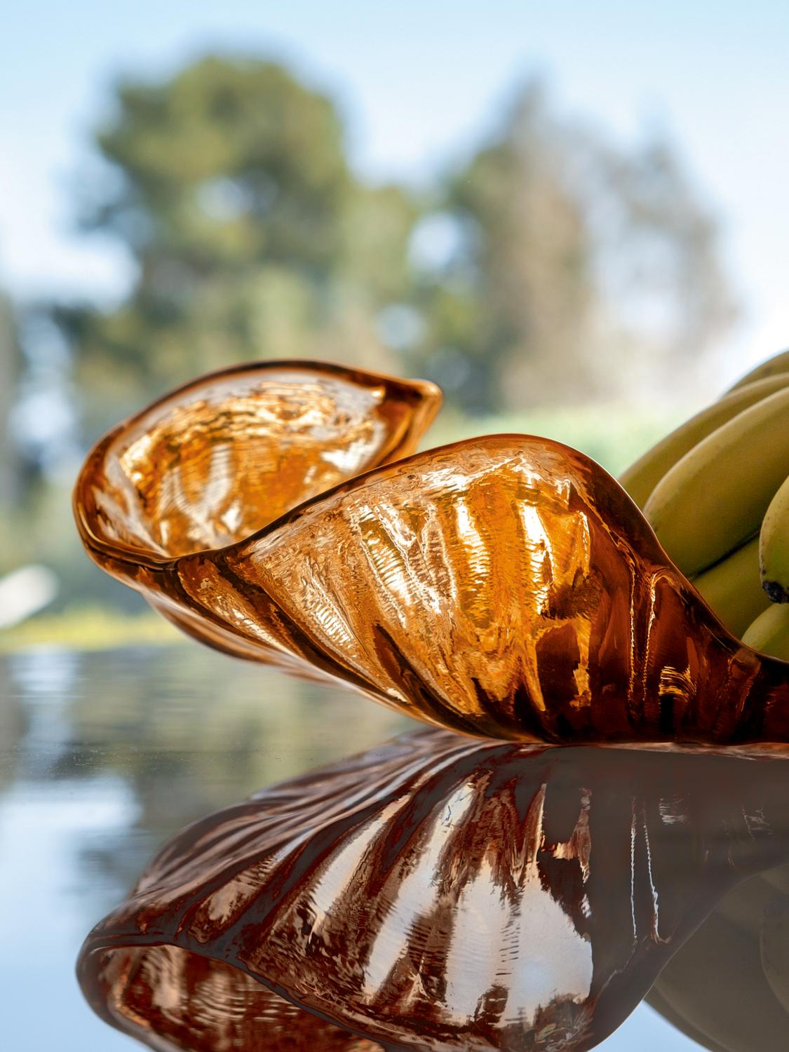 POLTRONA FRAU VASI: Vaso Water Illusion Poltrona Frau in vetro riciclato , Giallo - Img 2