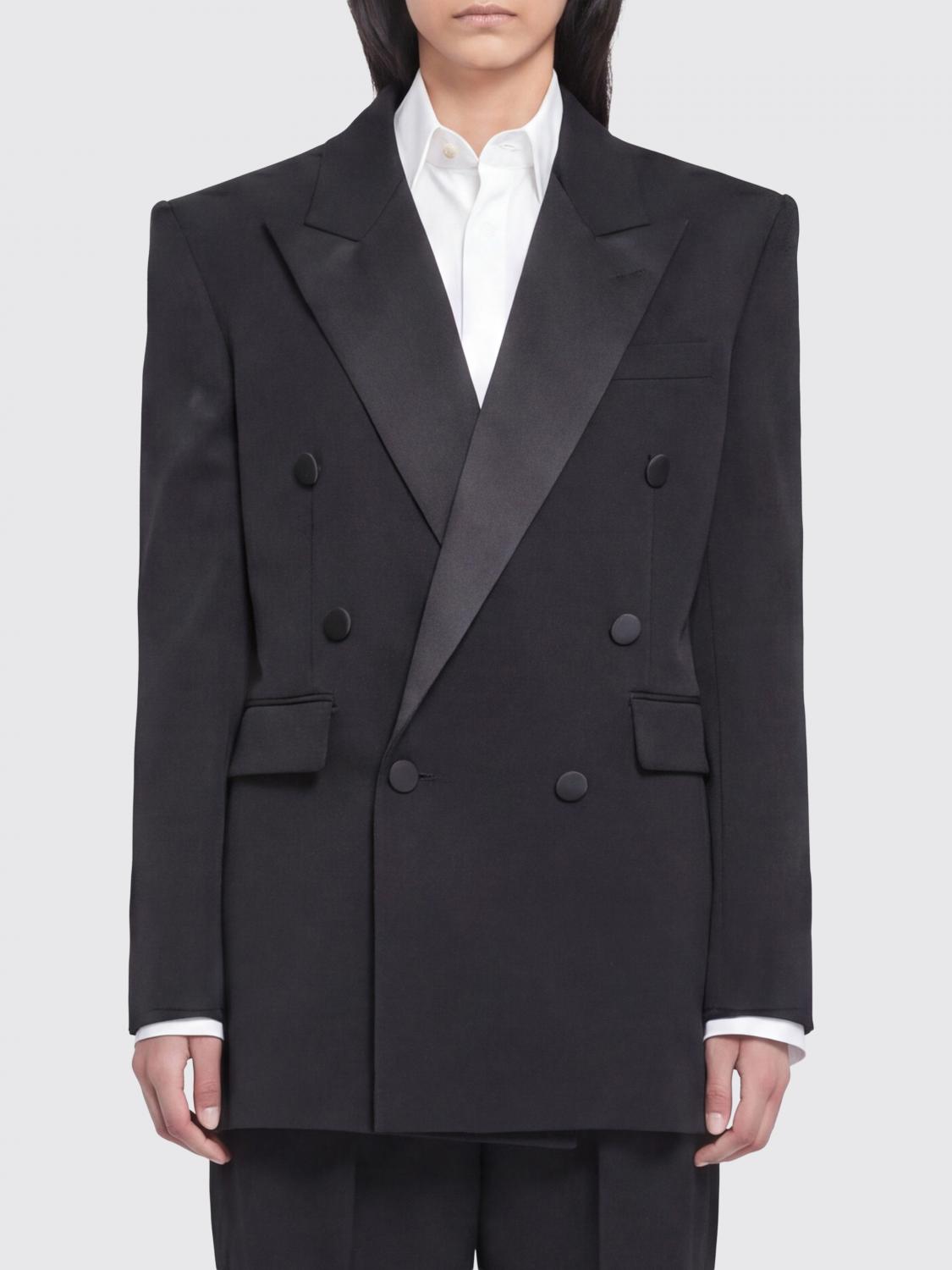 SAINT LAURENT GIACCA: Blazer a doppiopetto di lana Saint Laurent, Nero - Img 1