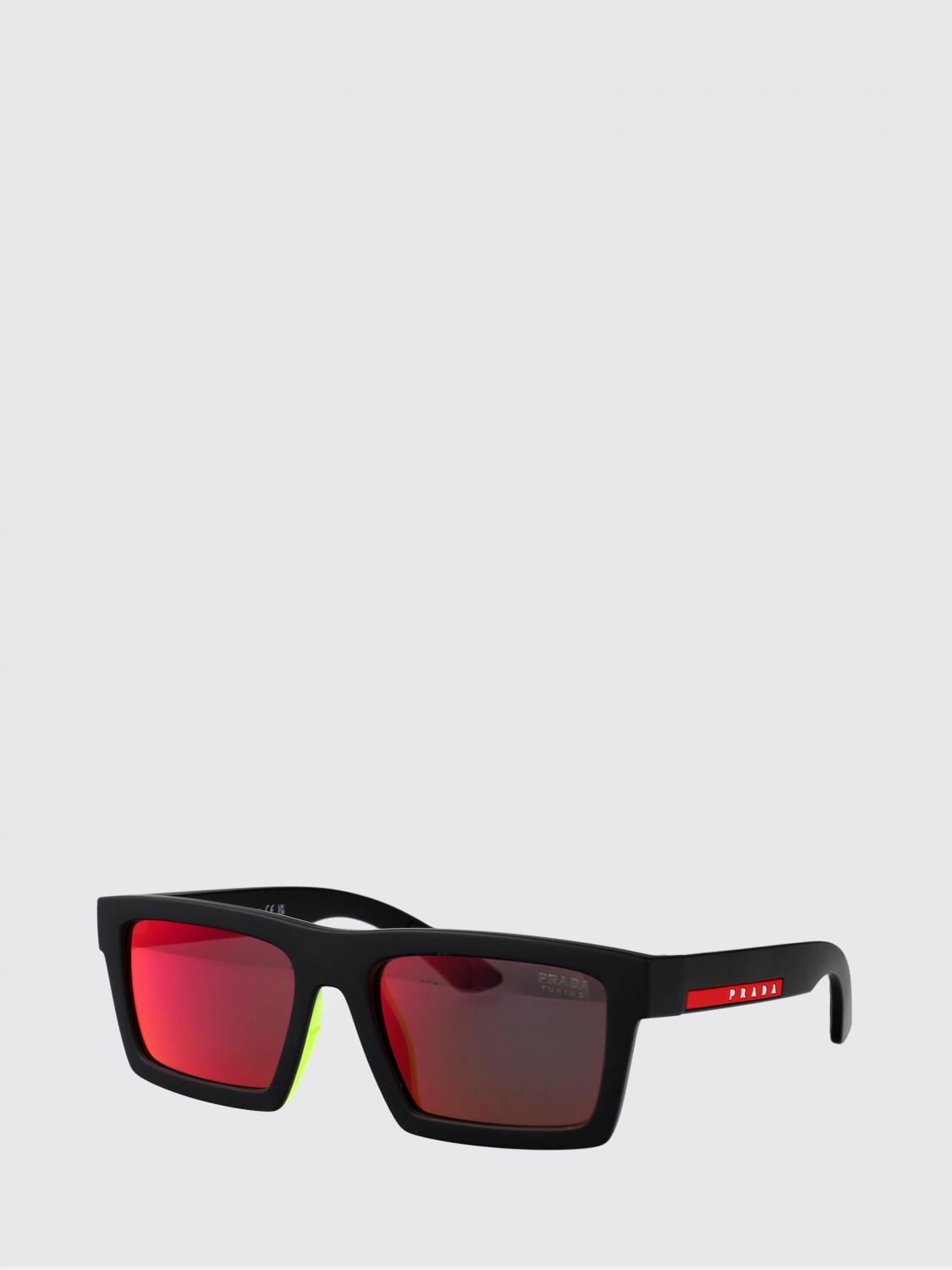 LINEA ROSSA 선글라스: Prada Linea Rossa 0PSA07S 아세테이트 선글라스, 블랙 1 - Img 1