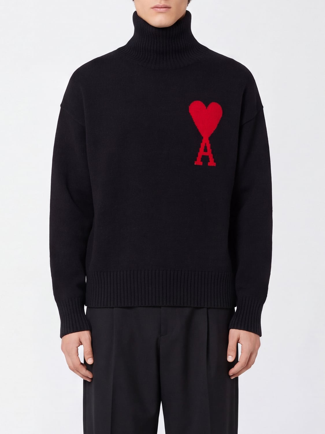AMI PARIS PULLOVER: Pullover herren Ami Paris, Schwarz - Img 1