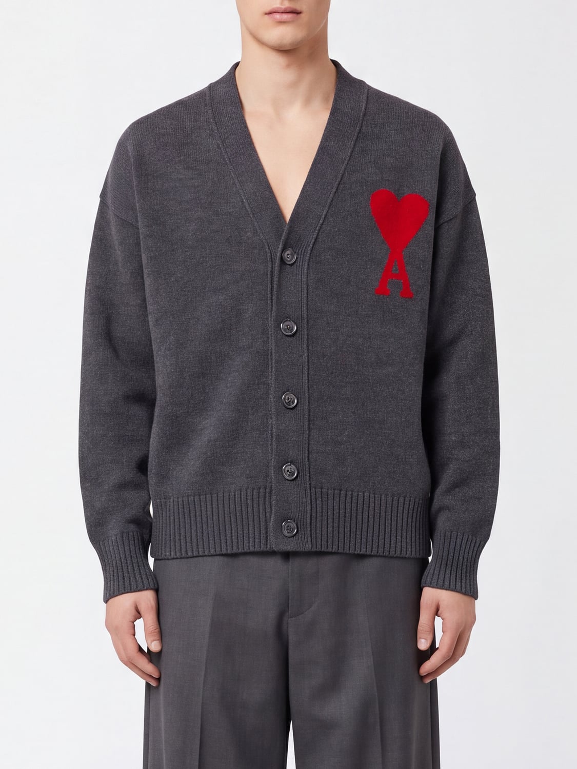 AMI PARIS SWEATER: Sweater men Ami Paris, Grey - Img 1