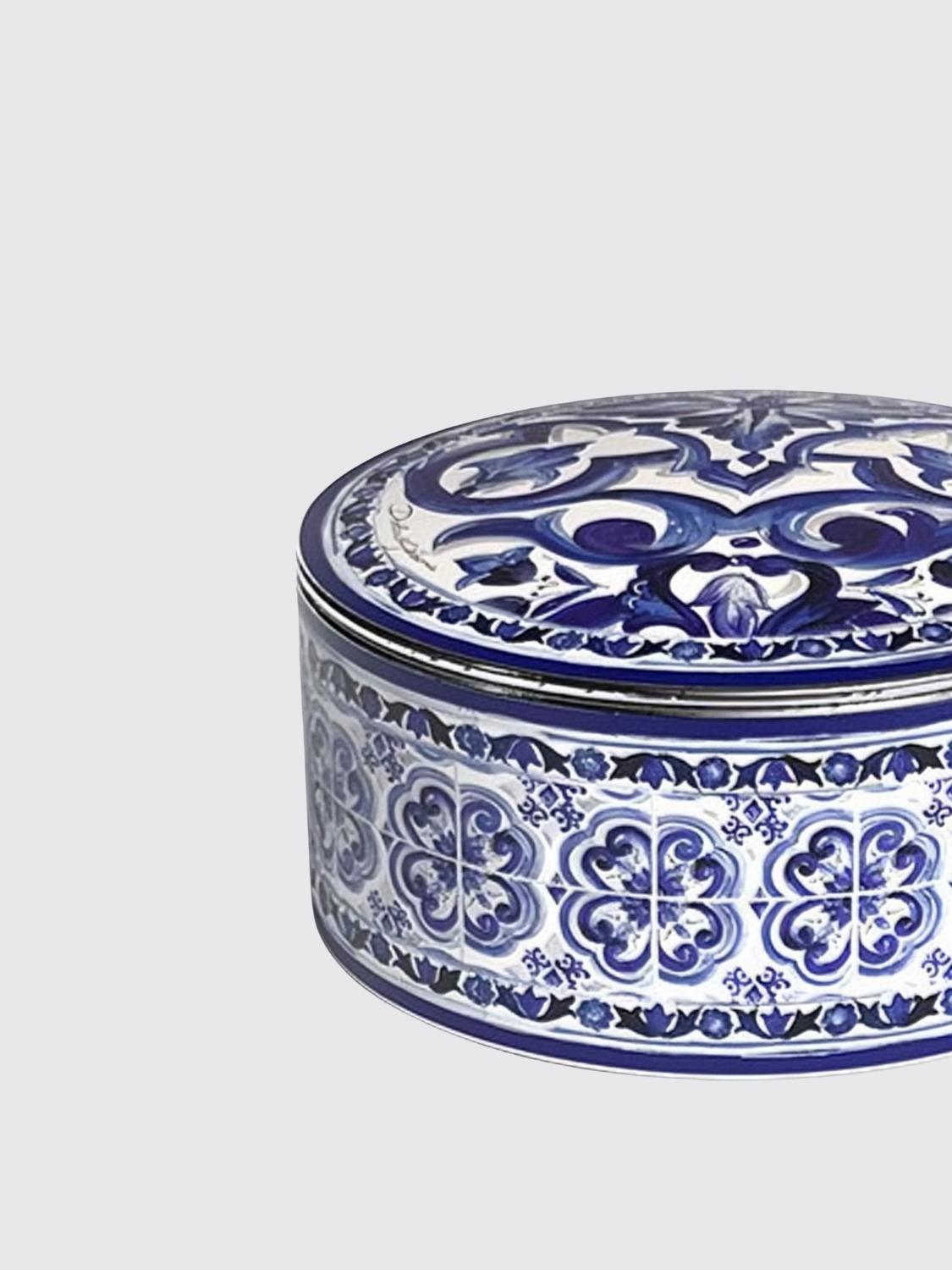 DOLCE & GABBANA ACCESSORI DECORATIVI: Scatola Maiolica Dolce & Gabbana in porcellana , Blue - Img 2