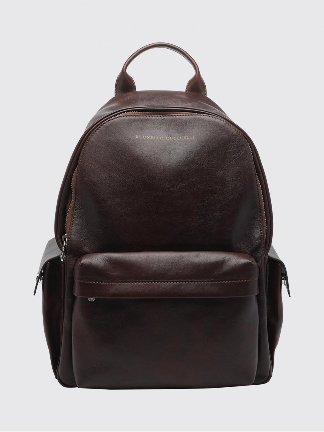BRUNELLO CUCINELLI バックパック: Brunello Cucinelli レザーバックパック, バーガンディー - Img 1