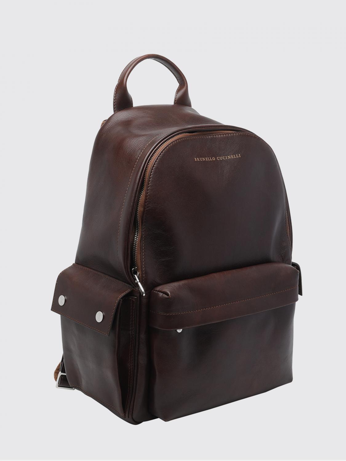 BRUNELLO CUCINELLI バックパック: Brunello Cucinelli レザーバックパック, バーガンディー - Img 3