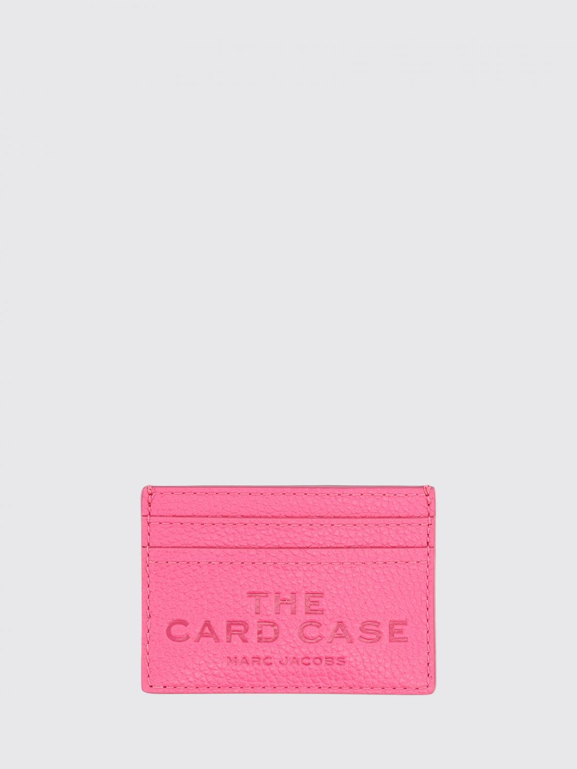 MARC JACOBS GELDBÖRSE: The Card Case Kartenetui aus genarbtem Leder Marc Jacobs, Fuchsia - Img 1