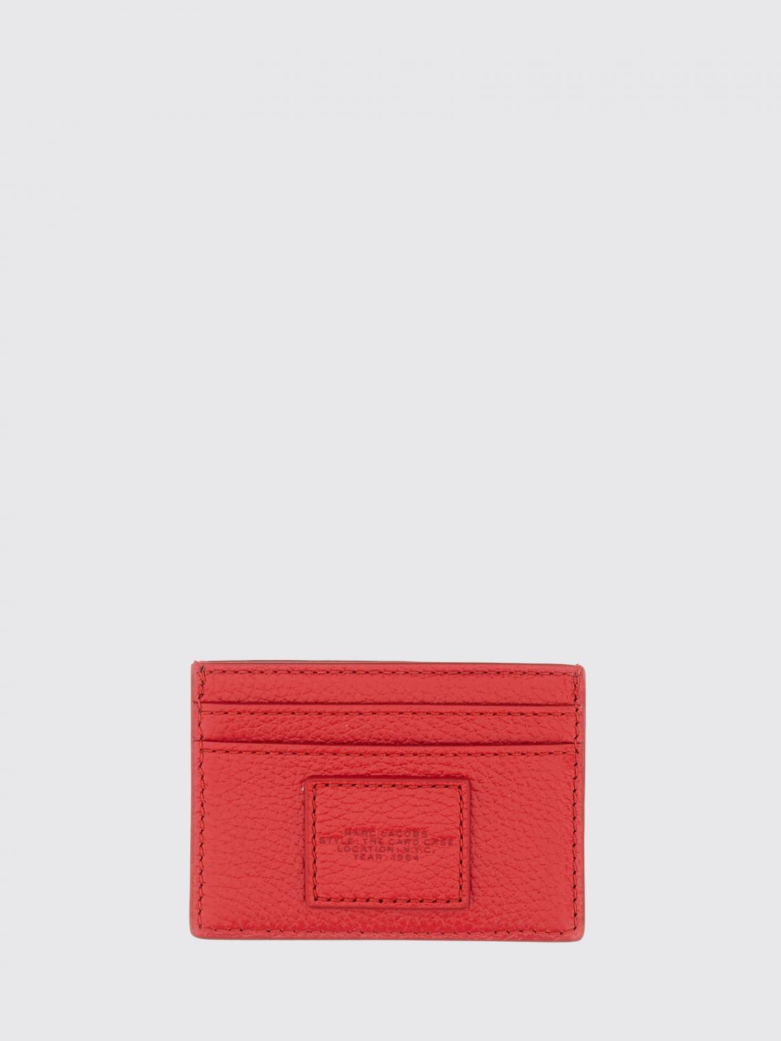 MARC JACOBS GELDBÖRSE: The Card Case Kartenetui aus genarbtem Leder Marc Jacobs, Rot - Img 1