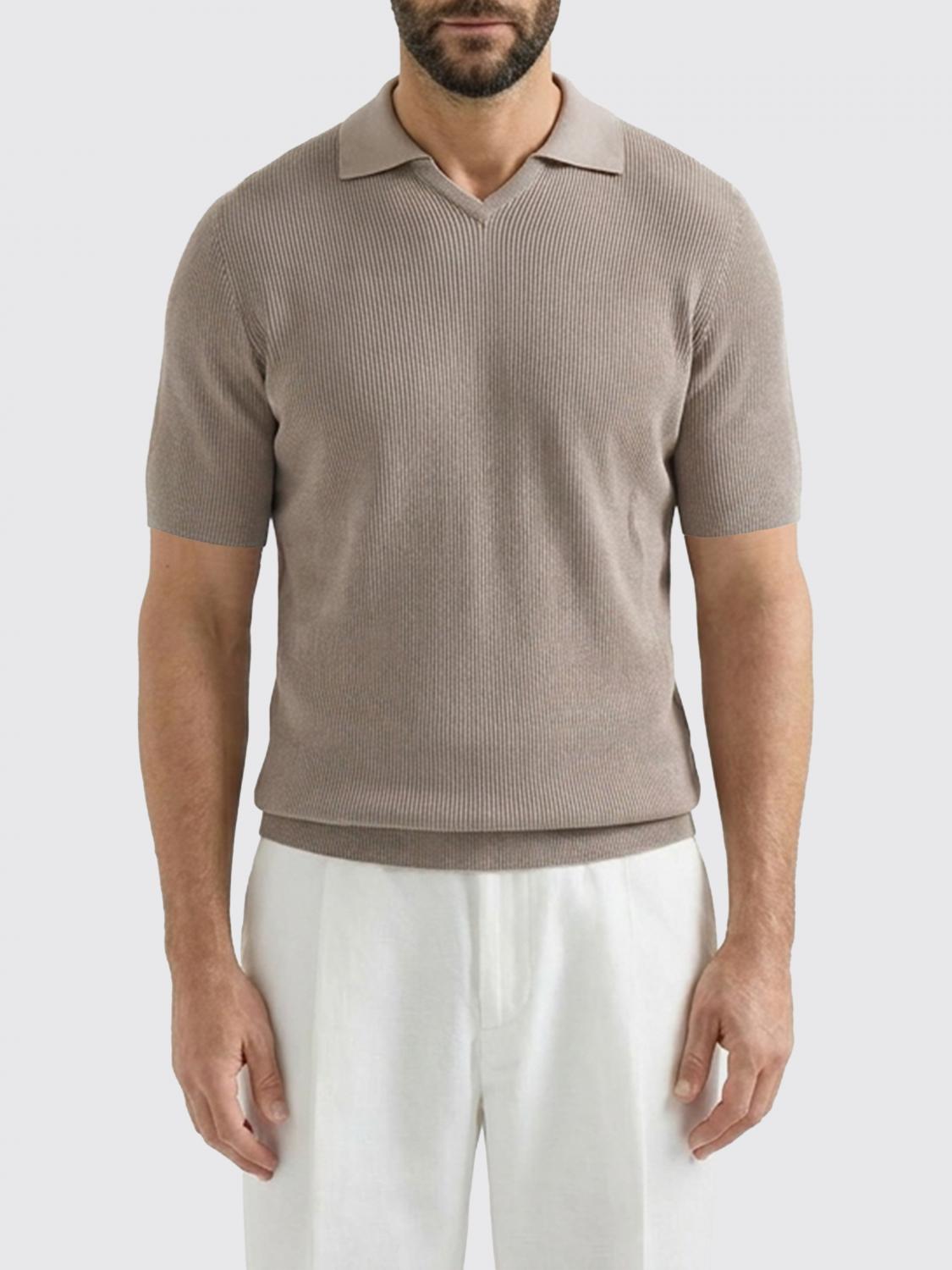 BRUNELLO CUCINELLI SWEATER: Brunello Cucinelli Cotton Zip Cardigan, Brown - Img 1