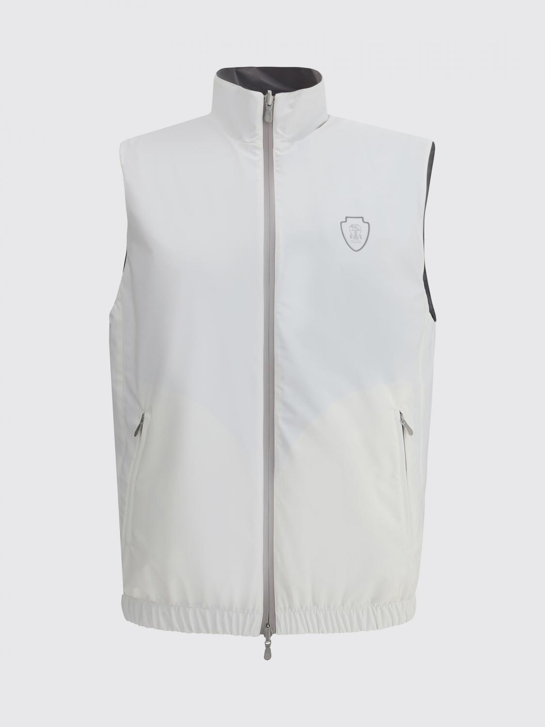 BRUNELLO CUCINELLI スーツベスト: Brunello Cucinelli ロゴ入りナイロンベスト, ホワイト - Img 2