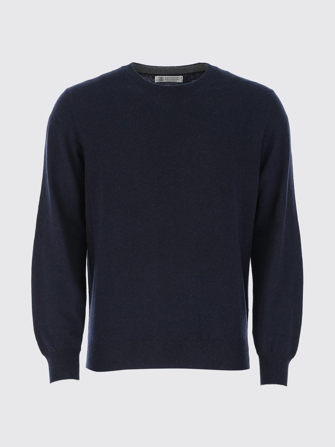 BRUNELLO CUCINELLI PULL: Pull col rond en laine et cachemire Brunello Cucinelli, Bleu Marine - Img 2