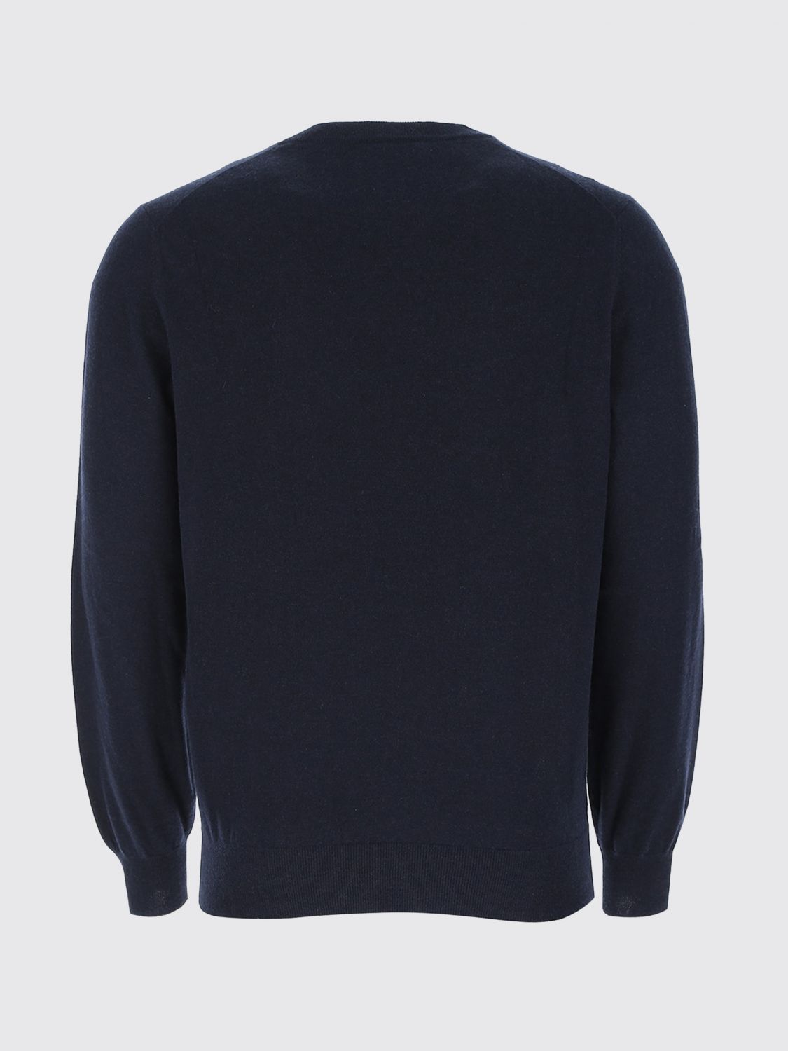 BRUNELLO CUCINELLI PULL: Pull col rond en laine et cachemire Brunello Cucinelli, Bleu Marine - Img 3