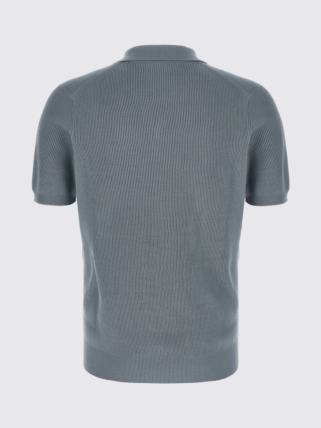 BRUNELLO CUCINELLI 毛衣: Brunello Cucinelli 针织Polo衫, 蓝色 - Img 3