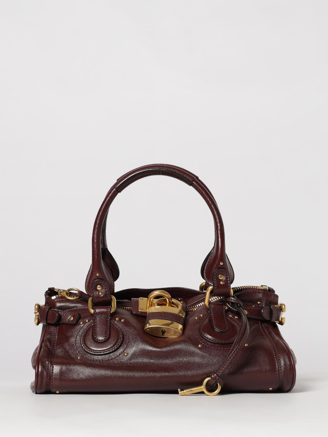 CHLOÉ BORSA A SPALLA: Borsa Paddington Chloé in pelle , Bordeaux - Img 1