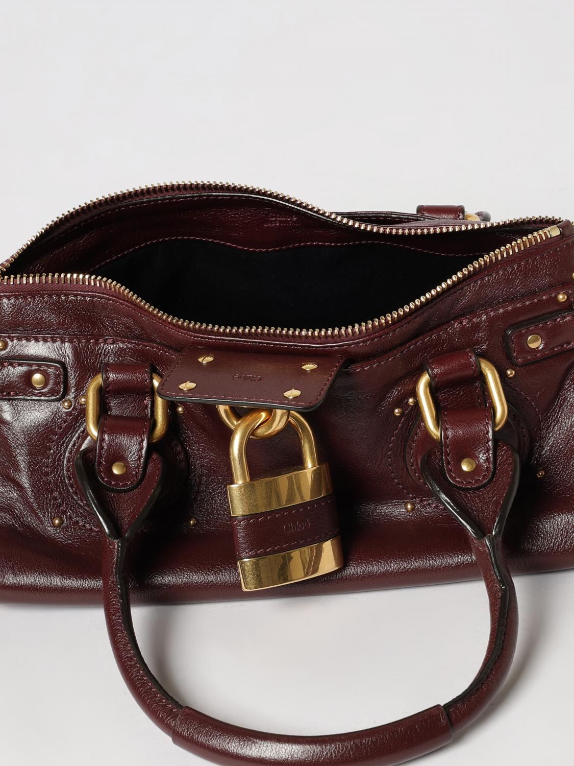 CHLOÉ BORSA A SPALLA: Borsa Paddington Chloé in pelle , Bordeaux - Img 4