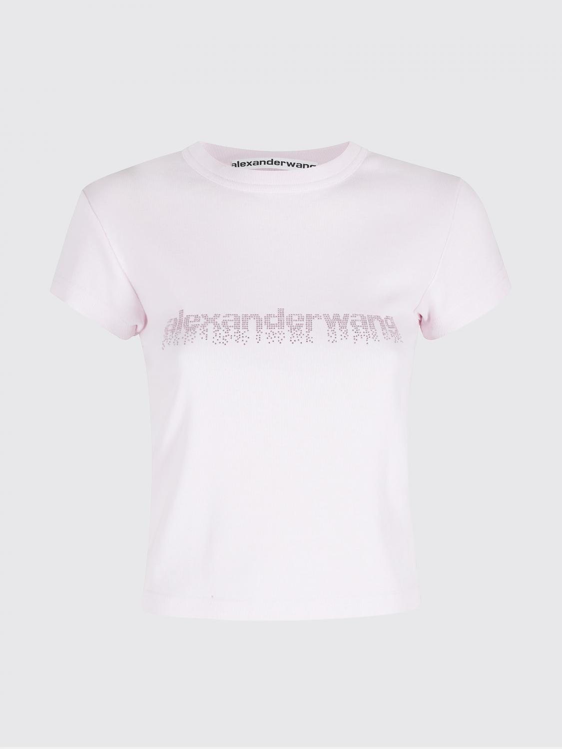 ALEXANDER WANG CAMISETA: Camisetas Alexander Wang de algodón con logo, Rosa - Img 2