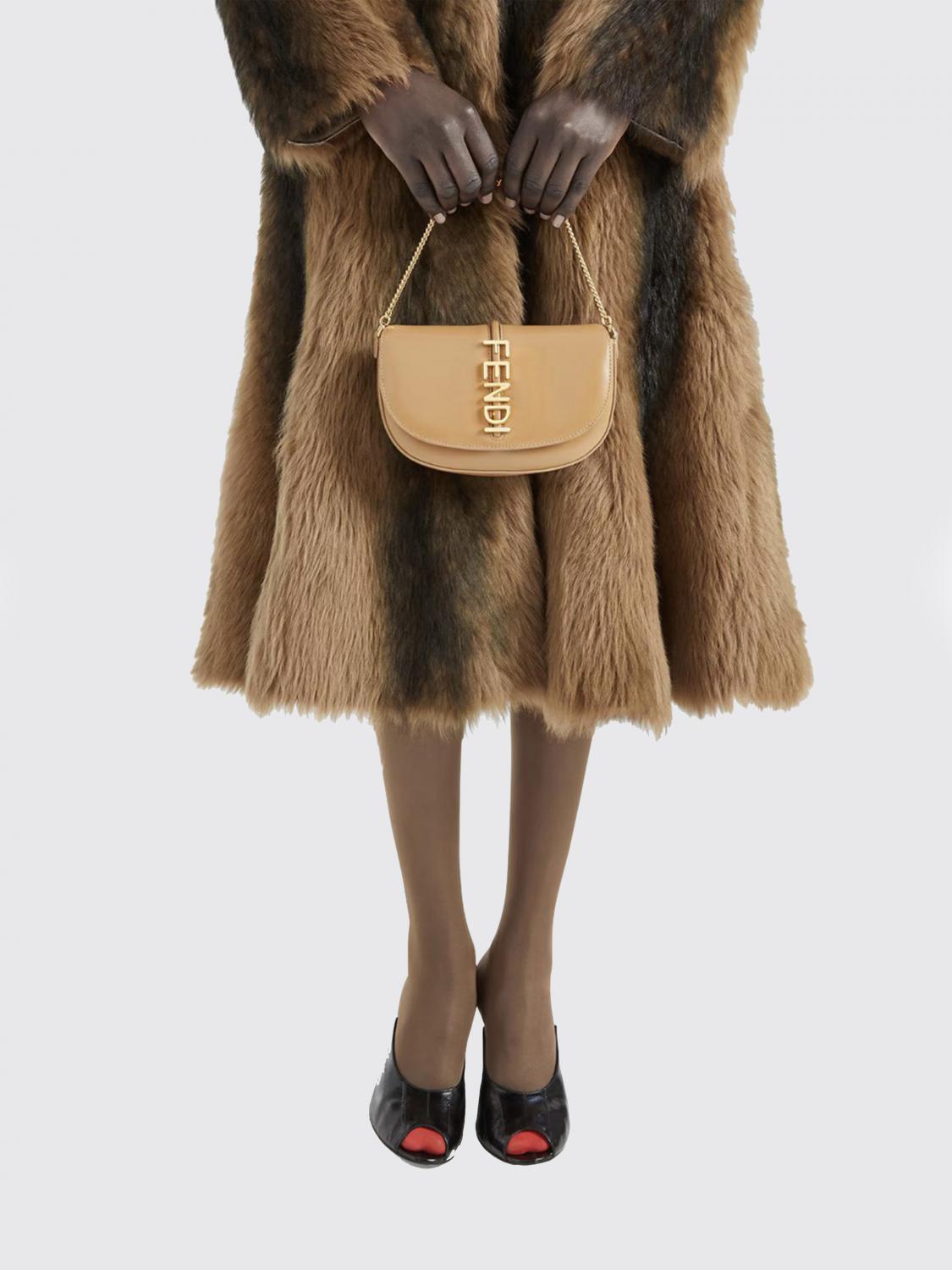 FENDI BORSA A SPALLA: Wallet on Chain Fendigraphy Fendi in pelle , Marrone - Img 2