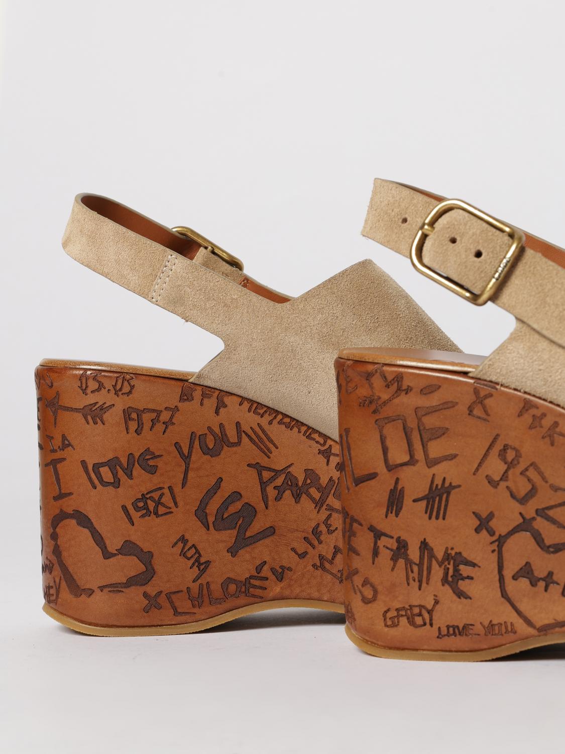 CHLOÉ フラットサンダル: フラットサンダル レディース ChloÉ, ベージュ - Img 4